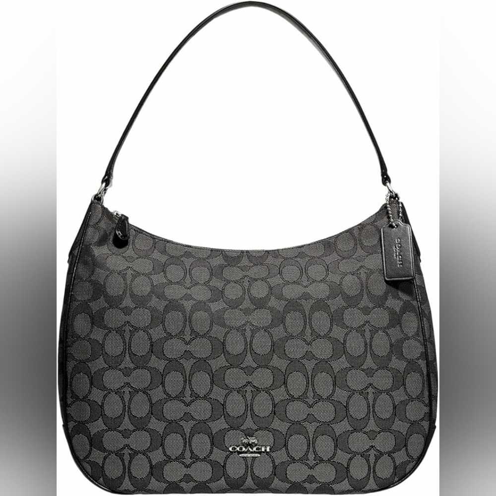 Coach Designer Jacquard Gray Signature Monogram hobo purse handbag